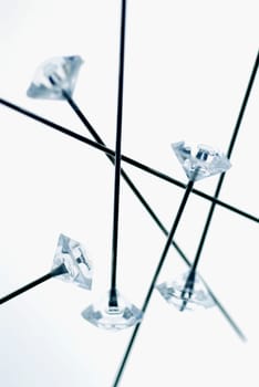 Close-up of thumbtacks
