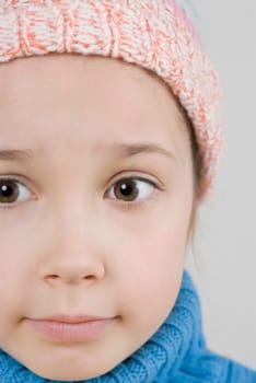 Close_up of a girl thinking