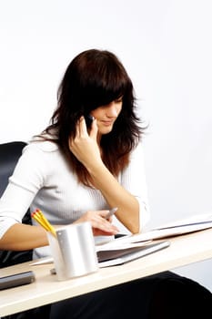 Businesswoman talking on a mobile phone