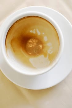 High angle view of an empty cup