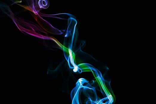 Close_up of multi_colored smoke