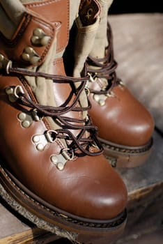 Close-up of a pair of wading boots