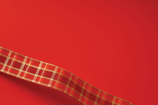 High angle view of checked ribbon