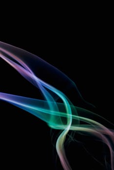 Close_up of multi_colored smoke