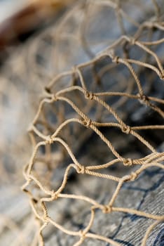 Close-up of a commercial fishing net