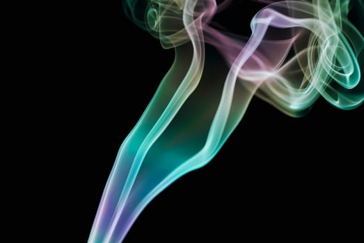 Close_up of multi_colored smoke