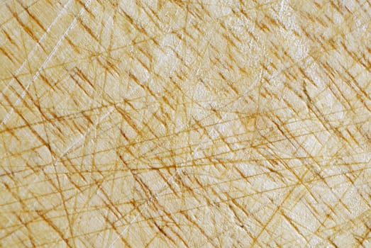 Close-up of scratches on a cutting board