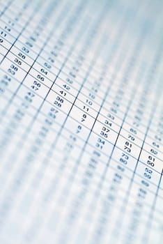 Close-up of data on paper
