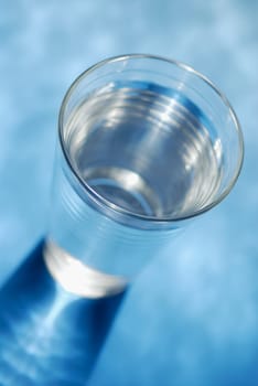 High angle view of a glass of water