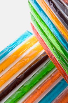 Close-up of liquid in plastic tubes