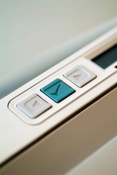 Close-up of push buttons on a photocopier
