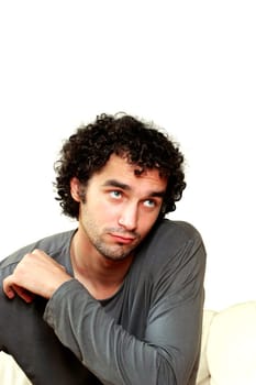 Close-up of a young man looking away
