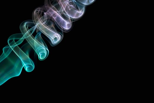 Close_up of multi_colored smoke