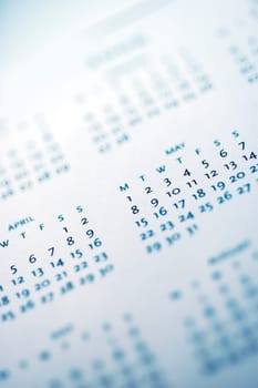 Close-up of colored tabs of a personal organizer