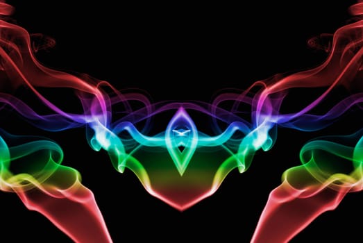 Close_up of multi_colored smoke