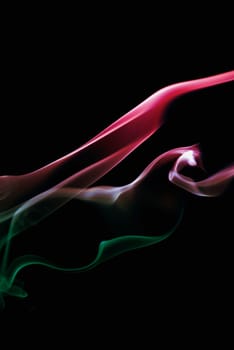 Close_up of multi_colored smoke