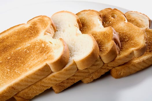Close-up of toast in a plate