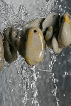 Stack of pebbles in water