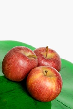 Close-up of three apples