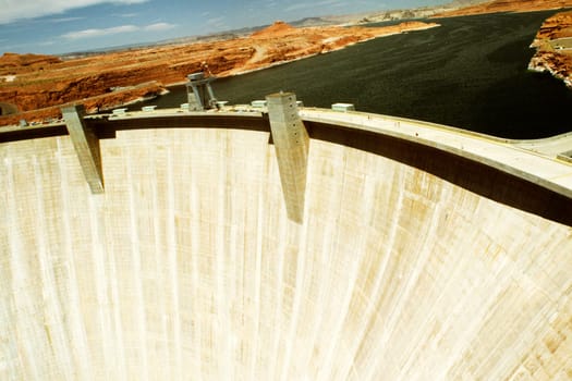 High angle view of a dam, Glen Canyon Dam, Arizona, Utah, USA