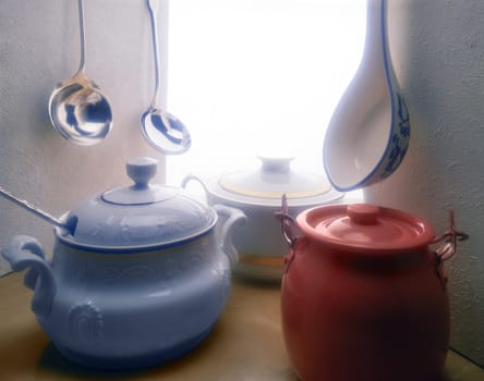 Assorted ceramic containers
