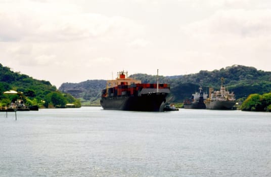 Cargo ship at a port