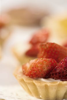 Close-up of a strawberry tart