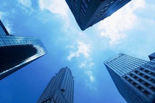 Low angle view of skyscrapers