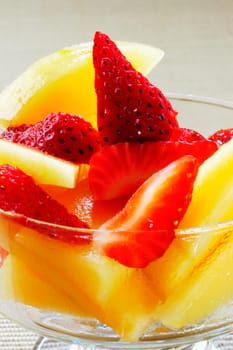 Close-up of fruit salad in a bowl