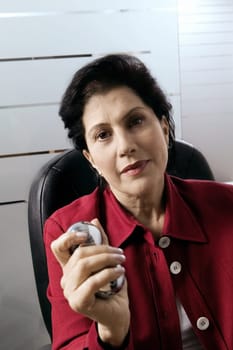 Portrait of a businesswoman sitting on a chair