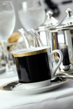Close-up of a tea cup in a saucer