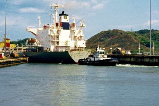 Ship moored at a harbor