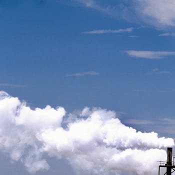 Smoke emitting from a smoke stack, North Benol, Oregon, USA