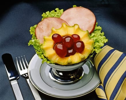 Close-up of frutas jamon in a bowl