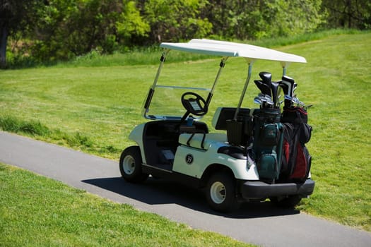 Golf cart on a path