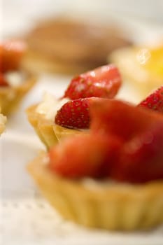 Close-up of a strawberry tart