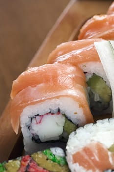 Close-up of maki sushi