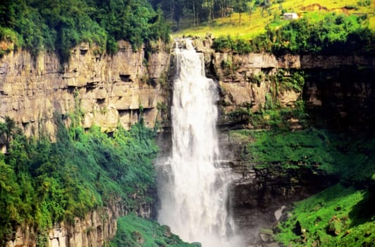 High angle view of a waterfall