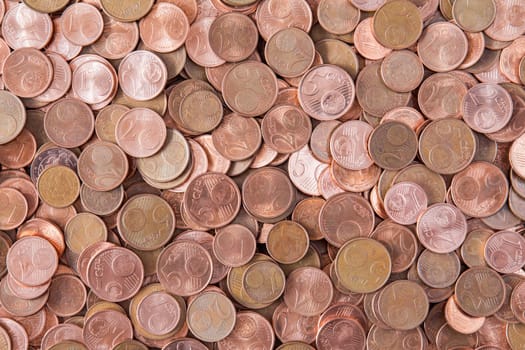Cents of euro or copper coins. Can be used as background.