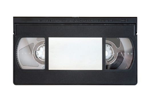VHS video tape cassette isolated on white background.