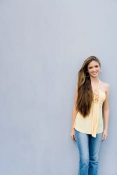 Portrait of a teenage girl smiling