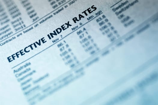 List of stock market rates, close-up
