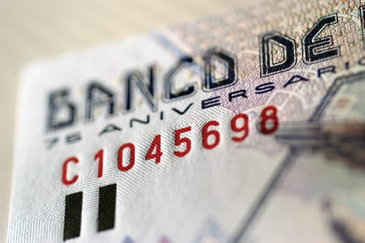 Mexican bank note, close-up