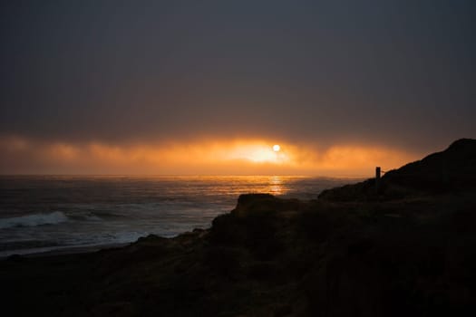 Panoramic view of the beach at dusk, Pacific Ocean