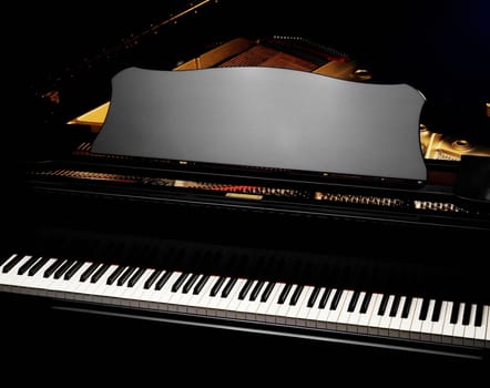 High angle view of a piano