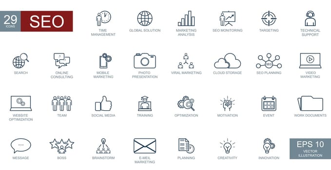 Big Conceptual Business Set of 29 CEO Icons - Vector illustration
