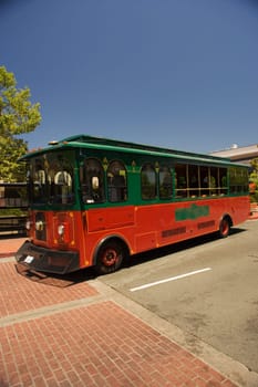 Bus parked on a roadside