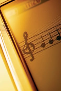 Extreme close-up of sheet music