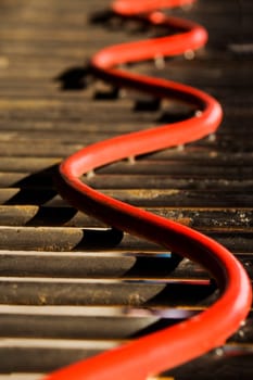 Close-up of a railing