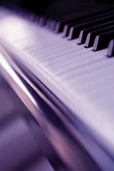 Piano keyboard, close-up